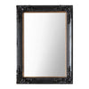 Antique Black Small Harrelson Mirror with baroque mouldings, 790mm width, 1090mm height, ideal for luxurious living spaces.