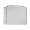 Art Deco overmantle mirror in grey with elegant design and unique top shape, hangs vertically or horizontally, 105cm x 86.5cm.