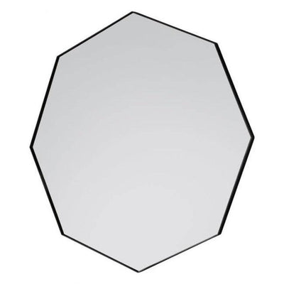 Black Octagon Bowie Mirror with sleek design and elegant silver surround, ideal for any interior. Easy to hang with versatile style.