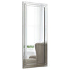 Chambery Leaner Mirror with two-step frame and deep pewter finish, ideal for modern interiors. Size: 685mm x 1550mm. Delivery 7-10 days.