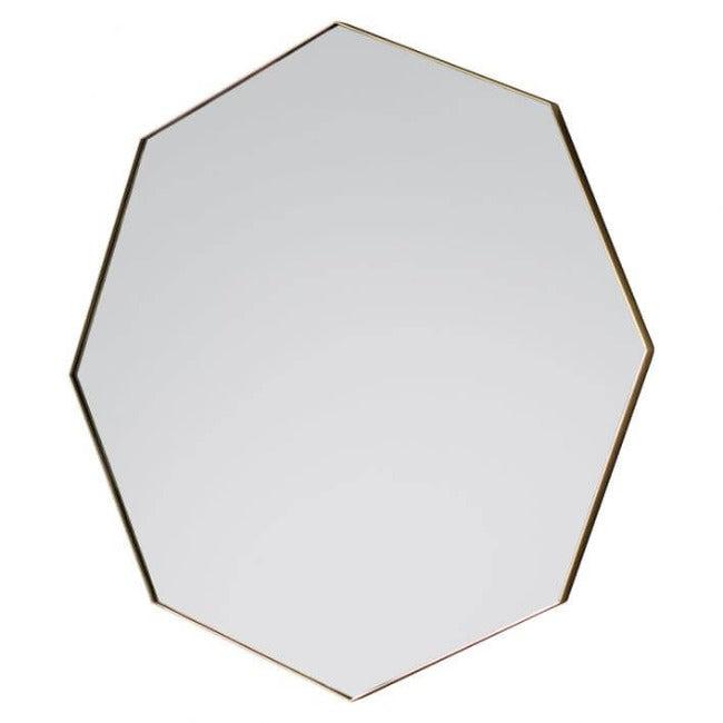 Champagne Octagon Bowie Mirror with silver frame, 800mm, stylish design for living or powder room decor
