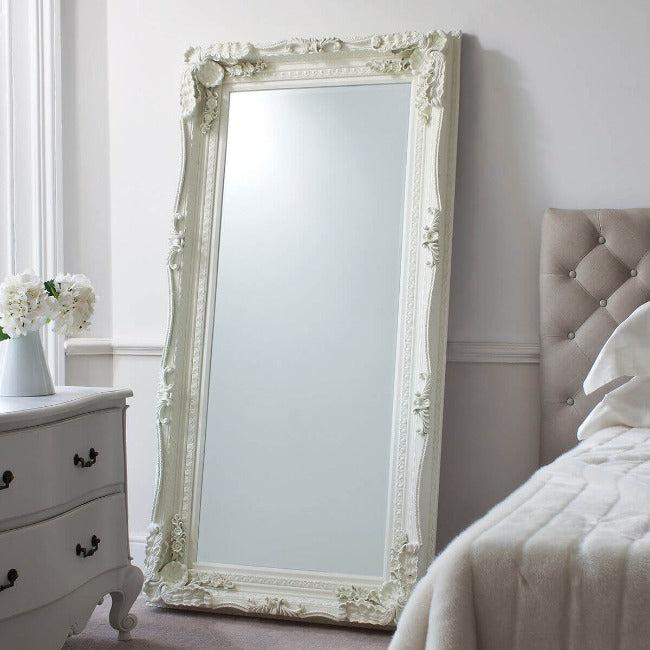 Charles Leaner Mirror in Cream  176cm x 90cm