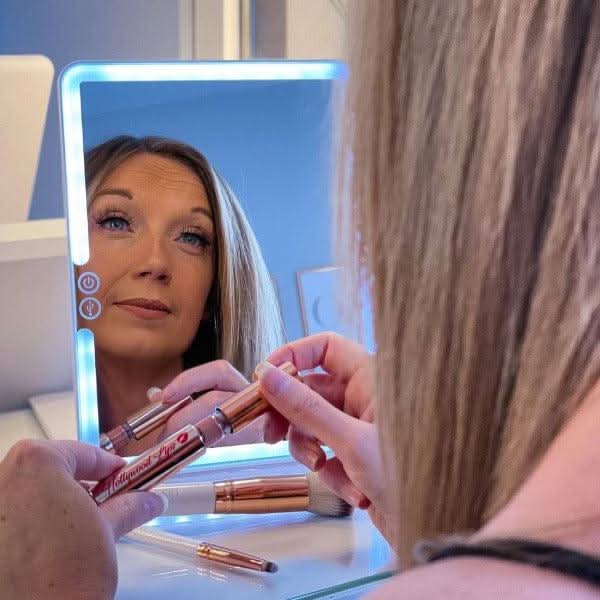 Large Folding Travel Mirror with Lights hollywood mirrors