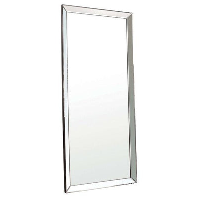 Limelight Leaner full-length mirror 178cm x 78cm with sleek silver frame, ideal for modern bedrooms or dressing rooms.