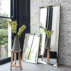 Limelight Leaner Full Length Mirror 178cm x 78cm with sleek silver frame in stylish room setting, featuring contemporary decor.
