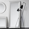 Large Rectangle Bertoni Mirror with elegant silver frame, mounted in a stylish room setting. Perfect for bathroom, bedroom, or hallway.