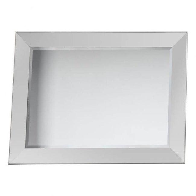 Rectangle Bertoni Mirror-Small with silver frame, sleek design for bathroom or bedroom, dimensions 810x35x1065mm.