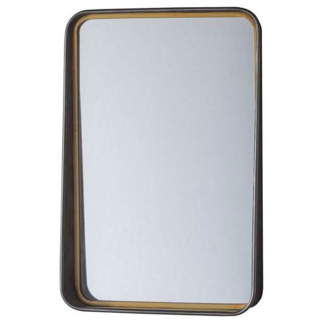 Rectangle Earl Mirror with tapered frame and two-tone finish, 380mm width, ideal for adding style to home decor.