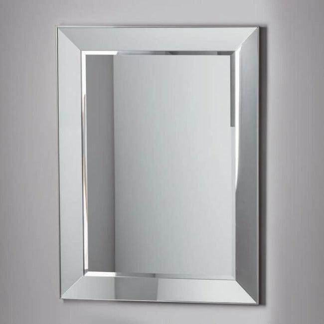 Rectangle Bertoni Mirror-Small with silver frame, sleek design for bathroom or bedroom, dimensions 810x35x1065mm.