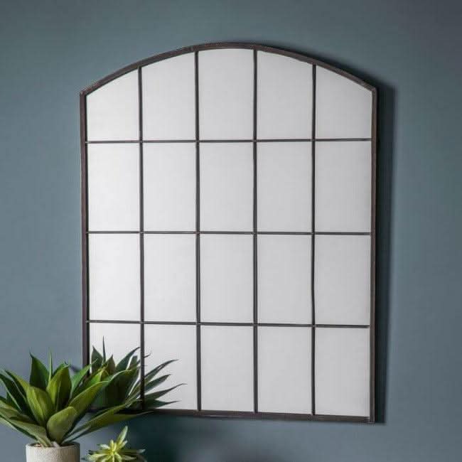 Rustic Metal Rockford Window Mirror - hollywood mirrors