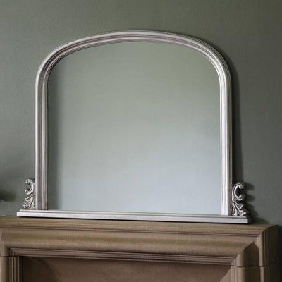 white overmantle mirror for above the fireplace